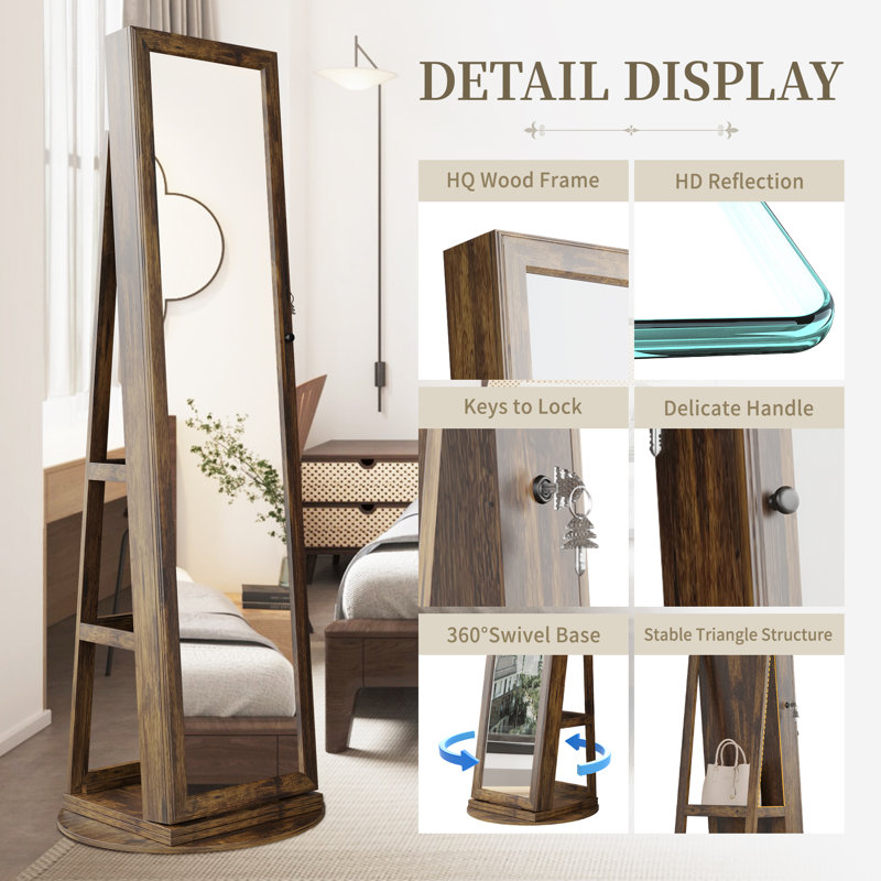 Loon Peak® Chrisney 21.6'' Wide Jewelry Armoire with Mirror & Reviews